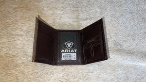 NEW - Black/Gray Ariat Tri-Fold Wallet