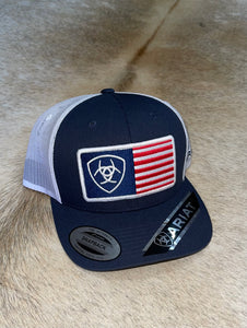 NEW - American Flag Ariat Snapback Hat