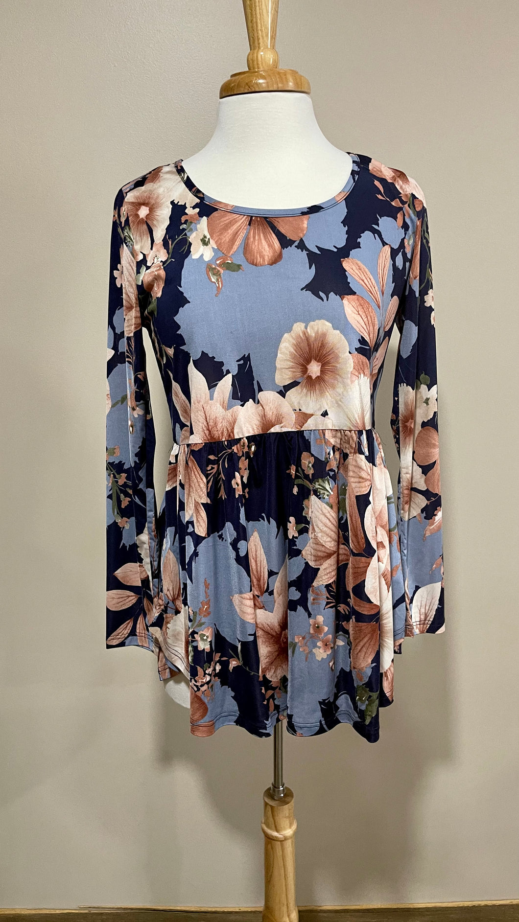 Navy Floral Blouse