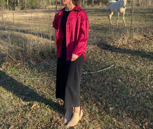 Leopard Satin Button Up Top