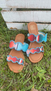 Buck Wild Serape Tooled Sandals