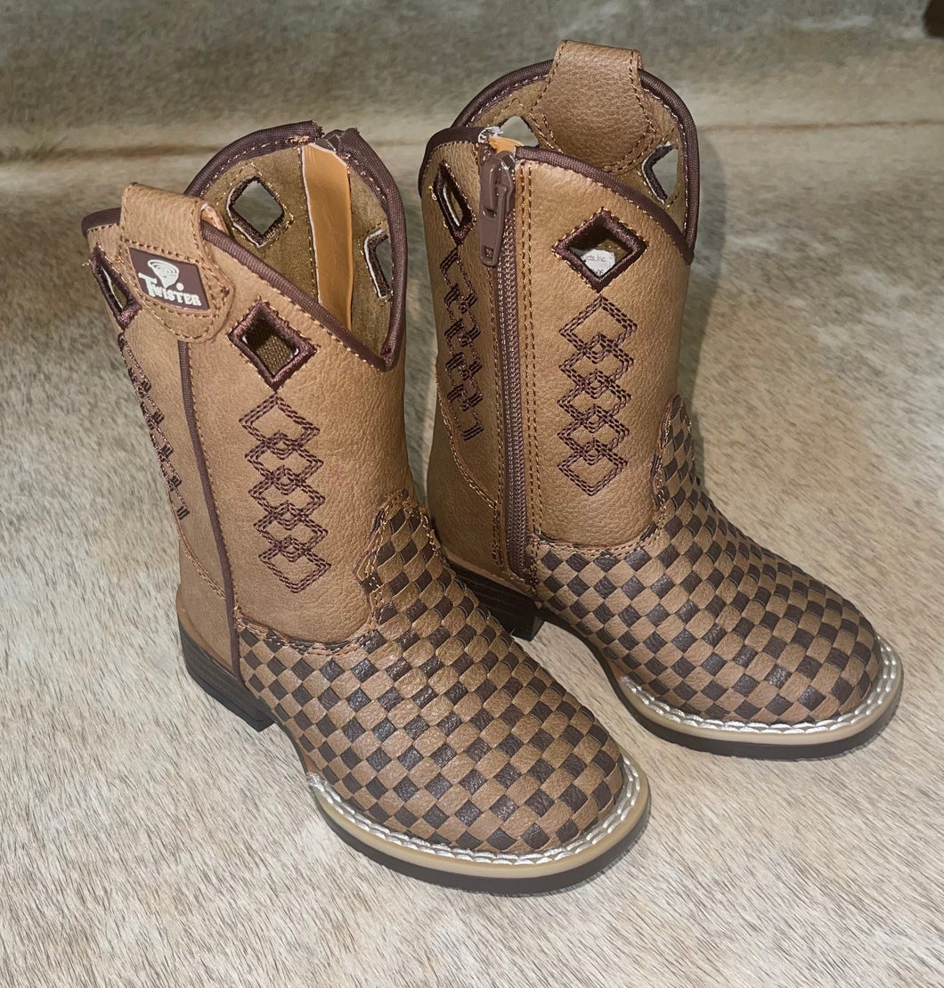 Basket Weave Kid's Twister Boots