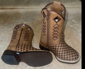 Basket Weave Kid's Twister Boots