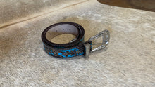 Load image into Gallery viewer, Turquoise Hand-Tooled Leather Belt
