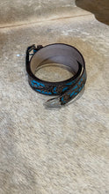 Load image into Gallery viewer, Turquoise Hand-Tooled Leather Belt
