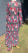 Load image into Gallery viewer, Midnight Floral Ruffled V-Neck Maxi Dress
