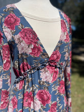 Load image into Gallery viewer, Midnight Floral Ruffled V-Neck Maxi Dress
