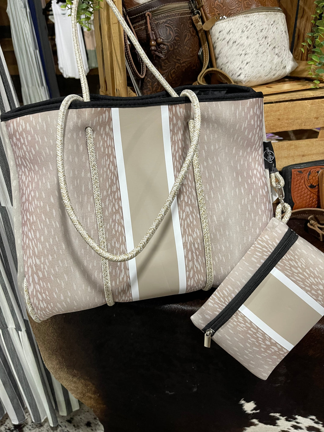 Beige Fawn Neoprene Bag