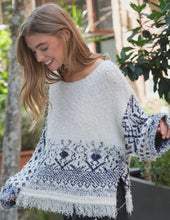 Load image into Gallery viewer, Fuzzy Aztec Fringe Bottom Sweater
