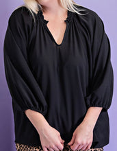 Load image into Gallery viewer, Sheer Puff Sleeve Blouse Plus Size
