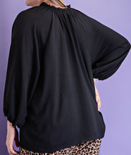 Load image into Gallery viewer, Sheer Puff Sleeve Blouse Plus Size
