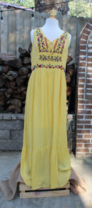 Floral Embroidered Sleeveless  Plus Size Maxi Dress