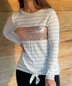 Sequins & Stripes Sweater Top