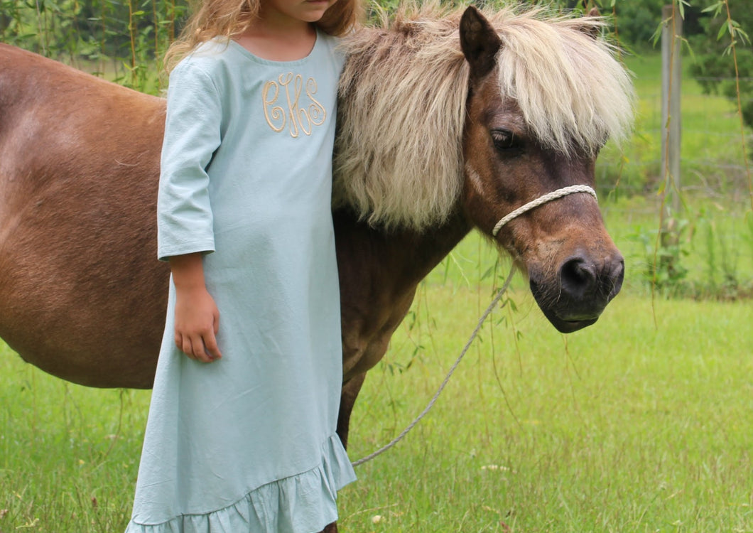 Monogrammed Linen Dress