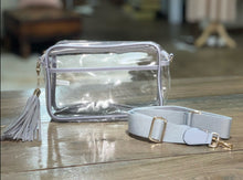 Load image into Gallery viewer, Gray Clear Crossbody Purse
