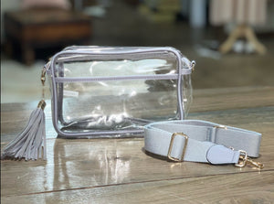 Gray Clear Crossbody Purse