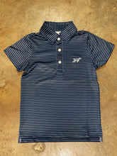 Load image into Gallery viewer, YOUTH Navy Striped Performance Polo
