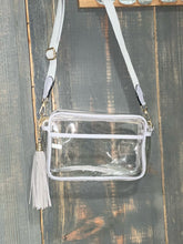 Load image into Gallery viewer, Gray Clear Crossbody Purse
